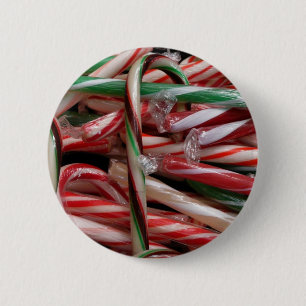Chocolate Mint Candy Canes Holiday Festive 2 Inch Round Button
