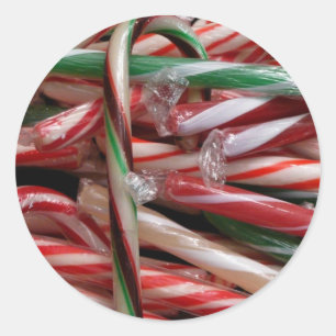 Chocolate Mint Candy Canes Holiday Festive Classic Round Sticker