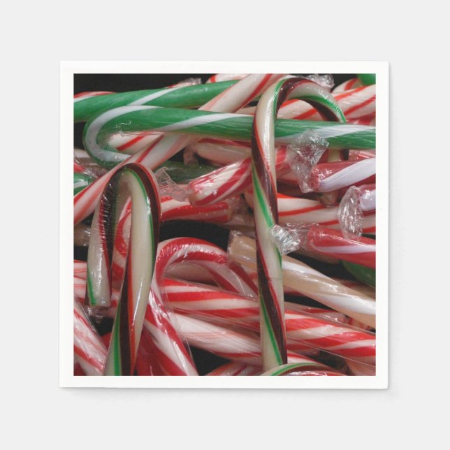 Chocolate Mint Candy Canes Holiday Festive Napkin (Front)