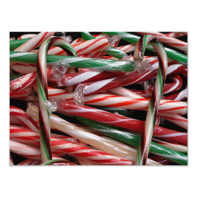 Chocolate Mint Candy Canes Holiday Festive Photo Print (Front)