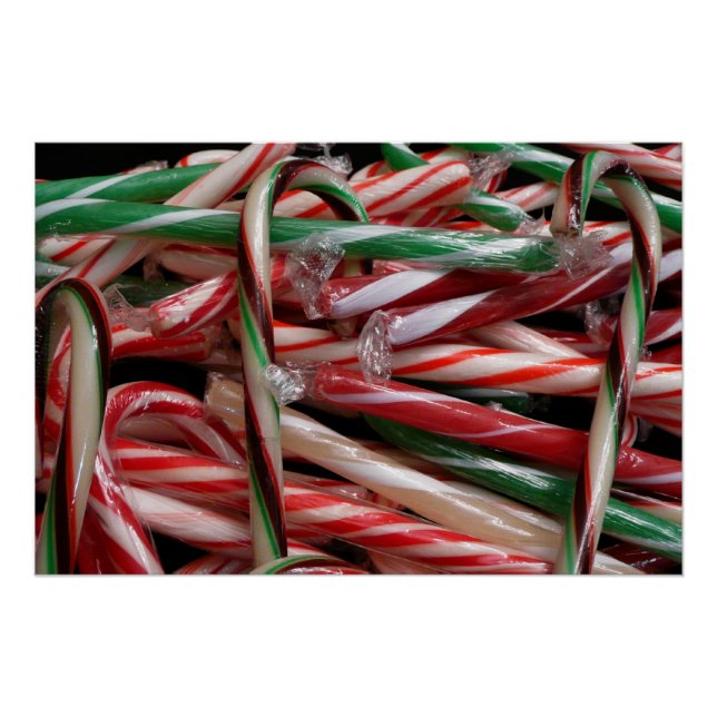 Chocolate Mint Candy Canes Holiday Festive Poster (Front)