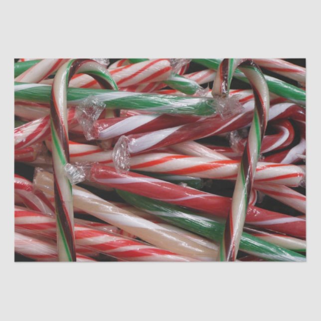 Chocolate Mint Candy Canes Holiday Festive Tissue Paper (Front)