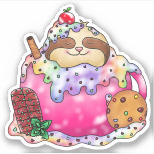 Chocolate Mint Rainbow Cream Cocoa Sleeping Sloth