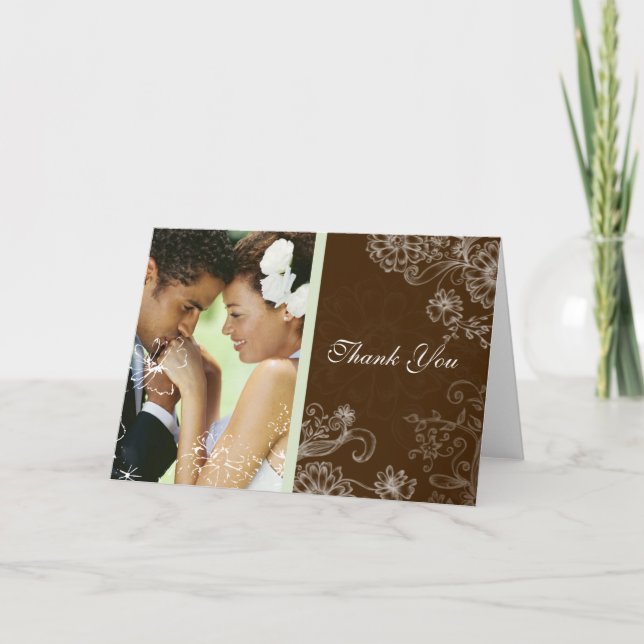 Chocolate Mint - Wedding Thank You Card (Front)