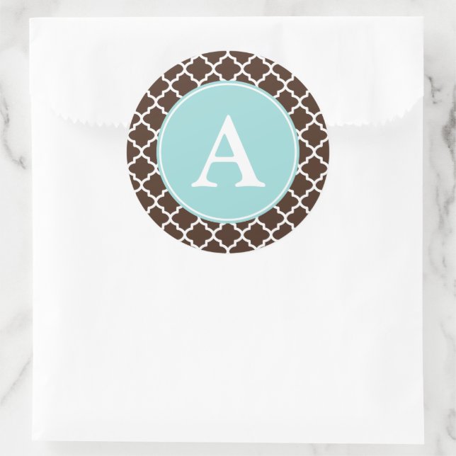 Chocolate Monogram Pattern Stickers (Bag)