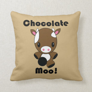 Chocolate Moo Kawaii Cow pillow