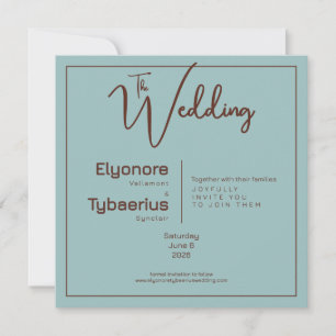Chocolate Mood Minimal Wedding Invitation