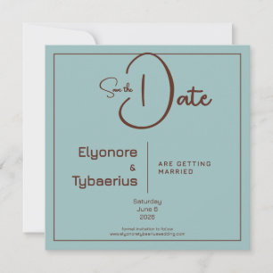 Chocolate Mood Minimal Wedding Save the Date Card