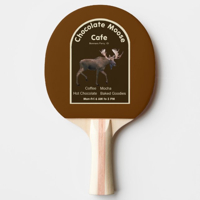 Chocolate Moose Cafe Ping Pong Paddle (Front)