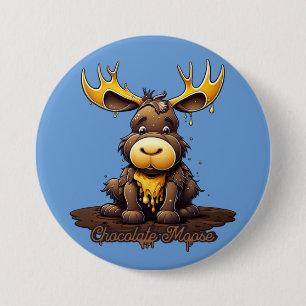 Chocolate Mousse Moose 3 Inch Round Button