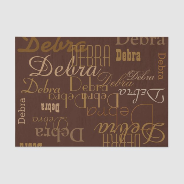 chocolate named pattern tissue paper (Front)