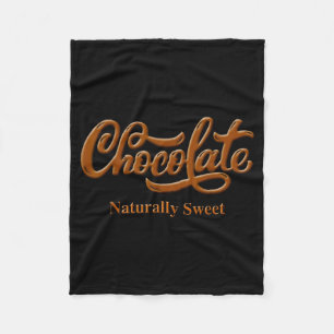 Chocolate Naturally Sweet Tee Proud-black Woman Fleece Blanket
