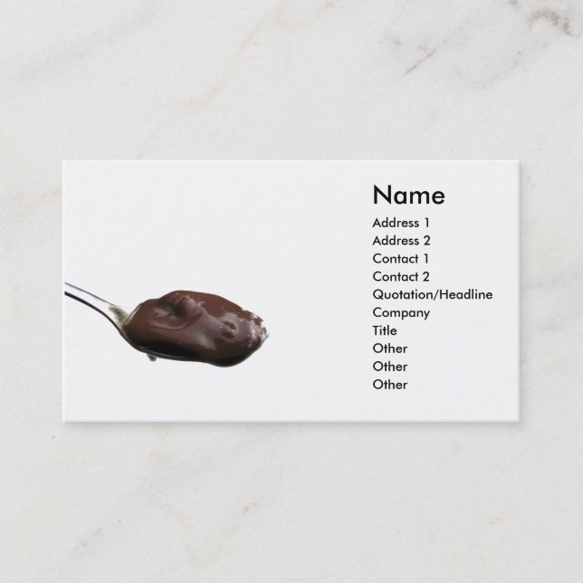 Chocolate on Spoon Business Card (Front)