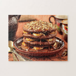 Chocolate Pancakes with Bananas and Caramel Jigsaw Puzzle