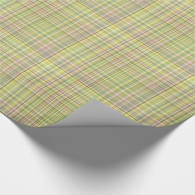 Chocolate Pastels Plaid 11-Gift Wrapping Paper (Corner)