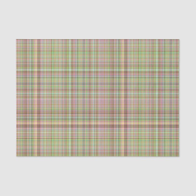 Chocolate Pastels Plaid 14-TISSUE WRAP PAPER (Front)
