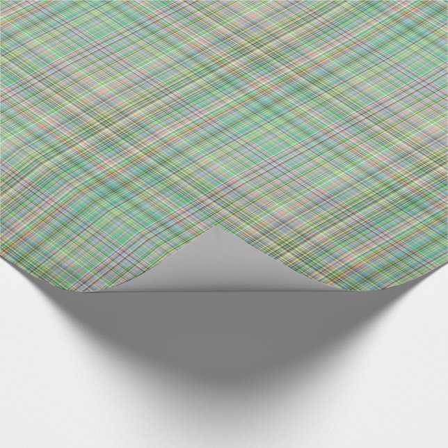 Chocolate Pastels Plaid 16-Gift Wrapping Paper (Corner)
