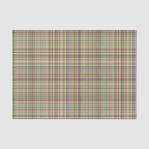 Chocolate Pastels Plaid 18-TISSUE WRAP PAPER