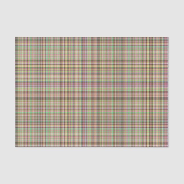Chocolate Pastels Plaid 18-TISSUE WRAP PAPER (Front)
