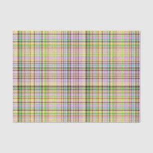 Chocolate Pastels Plaid 19-TISSUE WRAP PAPER