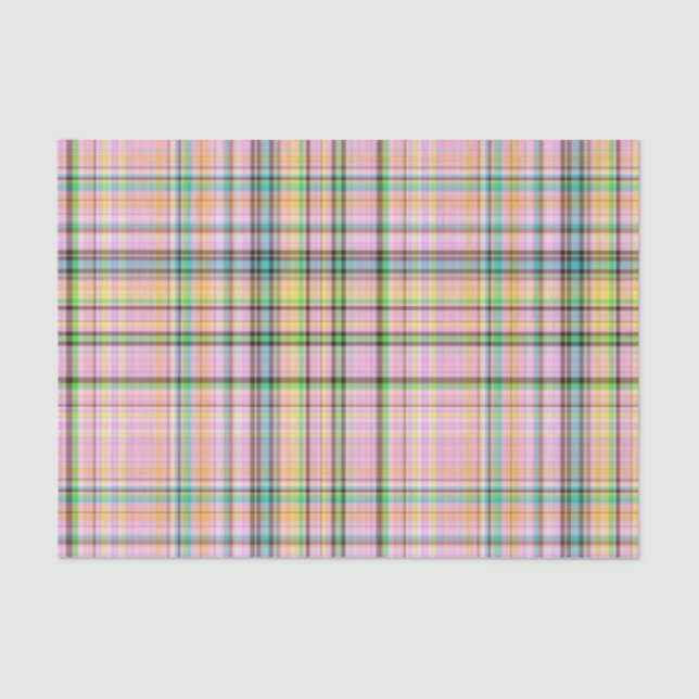 Chocolate Pastels Plaid 21-TISSUE WRAP PAPER (Front)