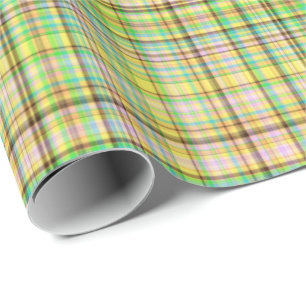 Chocolate Pastels Plaid 23-Gift Wrapping Paper