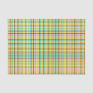 Chocolate Pastels Plaid 23-TISSUE WRAP PAPER