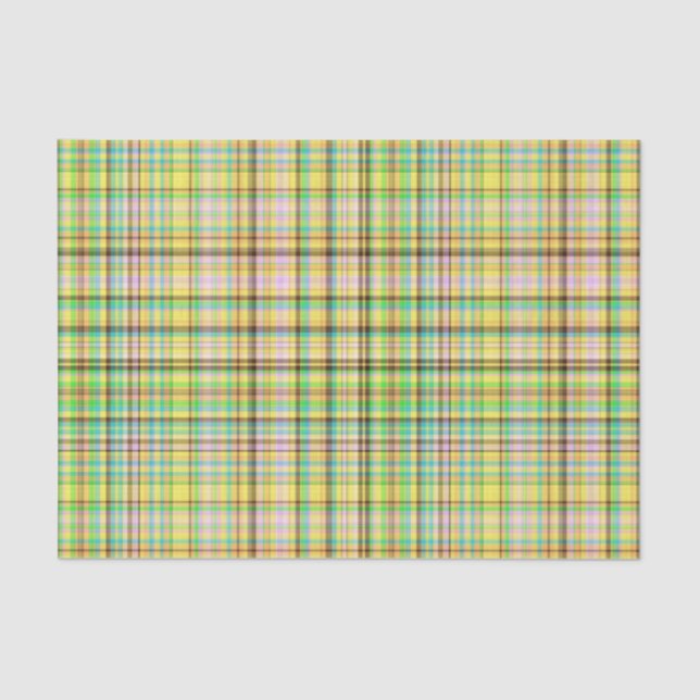 Chocolate Pastels Plaid 23-TISSUE WRAP PAPER (Front)
