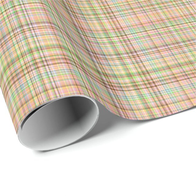 Chocolate Pastels Plaid 24-Gift Wrapping Paper (Roll Corner)
