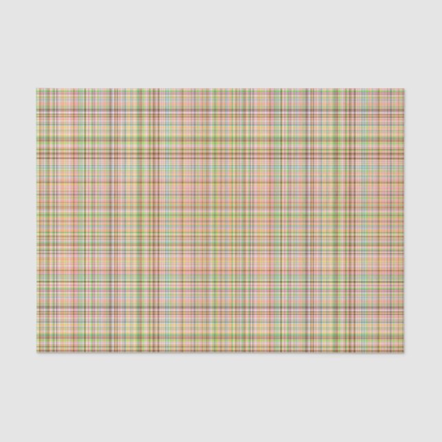 Chocolate Pastels Plaid 24-TISSUE WRAP PAPER (Front)