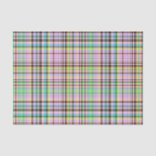 Chocolate Pastels Plaid 25-TISSUE WRAP PAPER