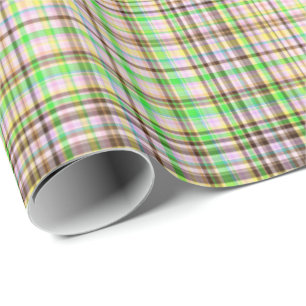 Chocolate Pastels Plaid 29-Gift Wrapping Paper