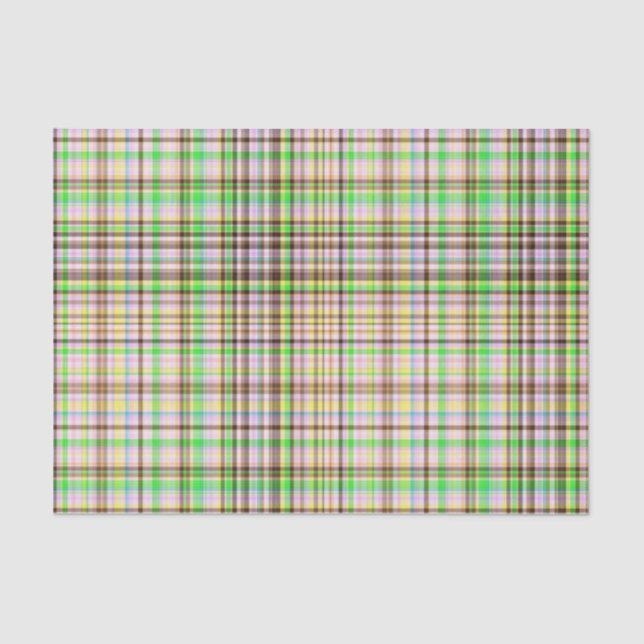 Chocolate Pastels Plaid 29-TISSUE WRAP PAPER (Front)