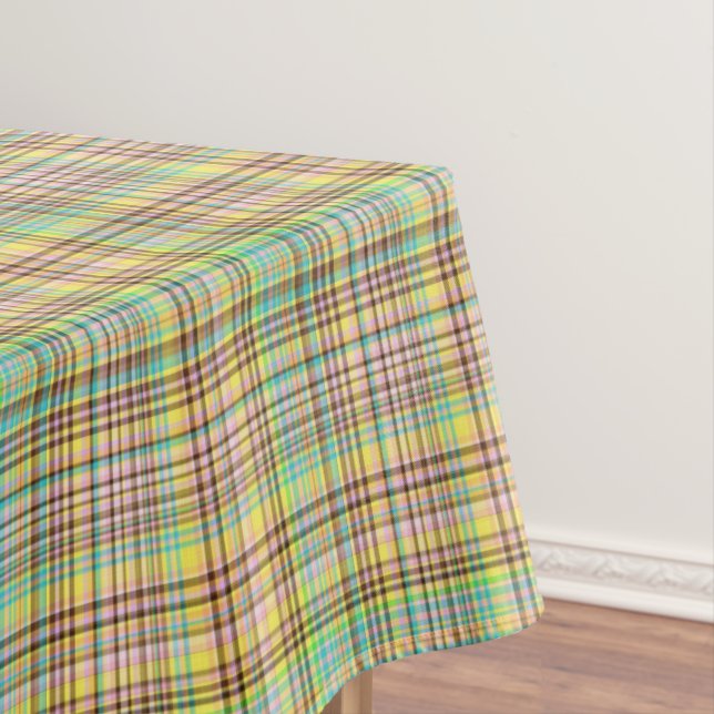 Chocolate Pastels Plaid 2-52x70 COTTON TABLE CLOTH (In Situ)
