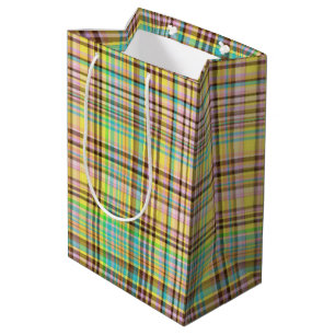 Chocolate Pastels Plaid 2-GIFT BAG M
