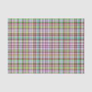 Chocolate Pastels Plaid 30-TISSUE WRAP PAPER