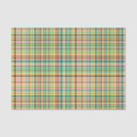 Chocolate Pastels Plaid 31-TISSUE WRAP PAPER