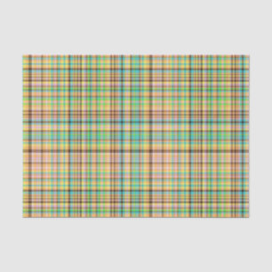 Chocolate Pastels Plaid 31-TISSUE WRAP PAPER
