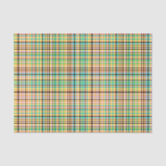 Chocolate Pastels Plaid 31-TISSUE WRAP PAPER (Front)