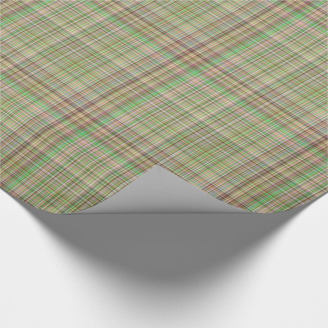 Chocolate Pastels Plaid 6-Gift Wrapping Paper (Corner)