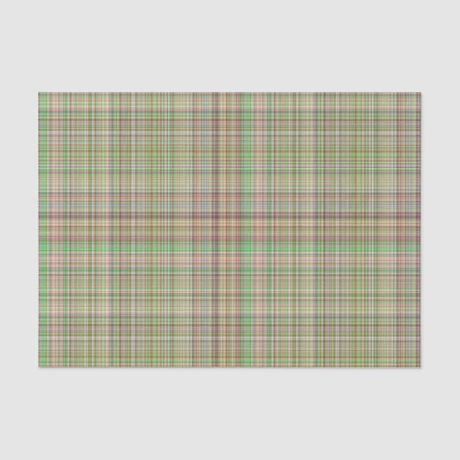 Chocolate Pastels Plaid 6-TISSUE WRAP PAPER (Front)