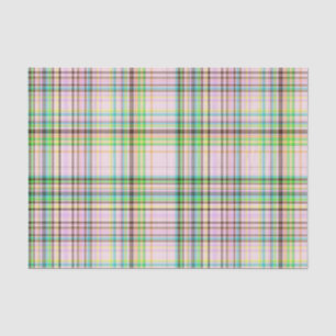 Chocolate Pastels Plaid 7-TISSUE WRAP PAPER