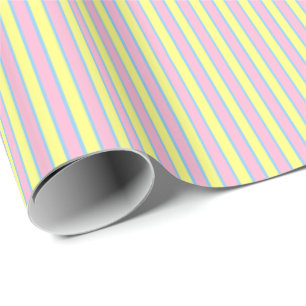 Chocolate Pastels Stripes 10-Gift Wrapping Paper