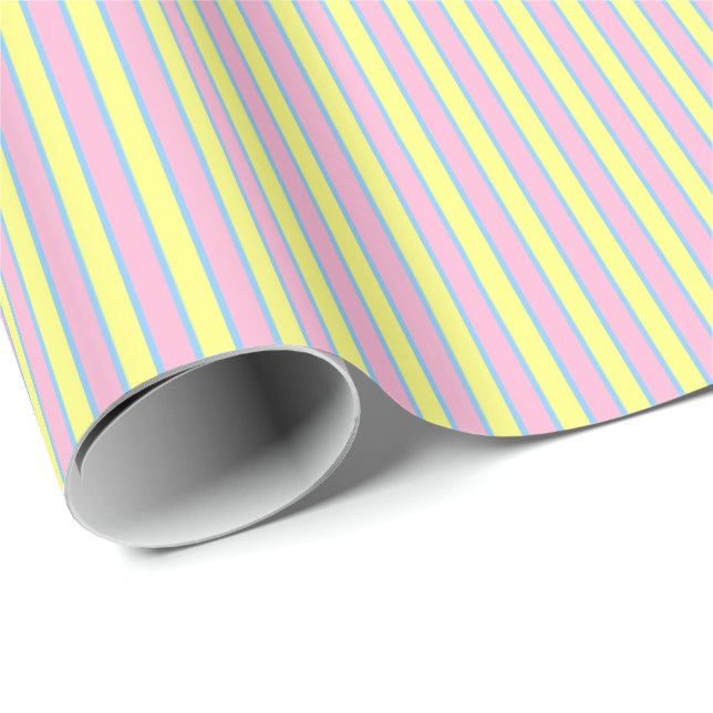Chocolate Pastels Stripes 10-Gift Wrapping Paper (Roll Corner)