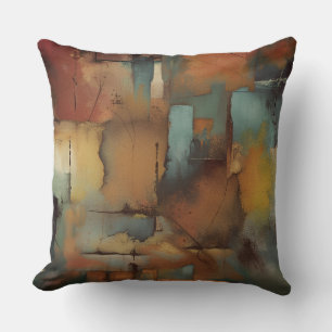 Chocolate Patchwork Abstract Throw Pillow