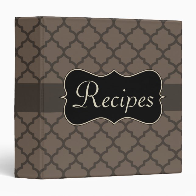 Chocolate Pattern Recipe Binder (Front/Spine)