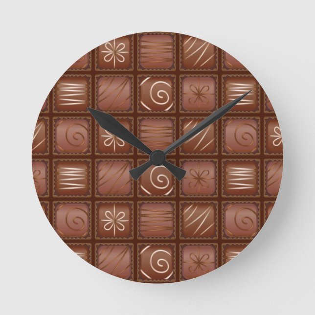 Chocolate Pattern Round Clock (Front)