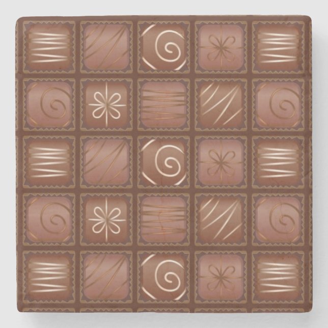 Chocolate Pattern Stone Coaster (Front)