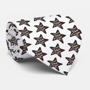Chocolate Peppermint Star Christmas Holiday Cookie Tie
