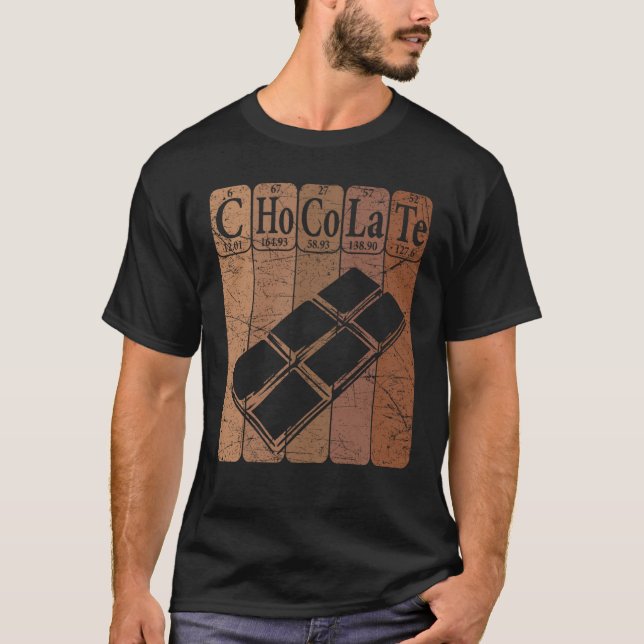 Chocolate Periodic Table Elements Chocoholic Choco T-Shirt (Front)